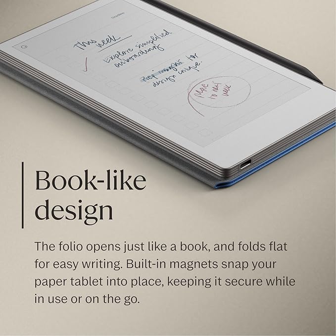 reMarkable Paper Pro Move - Cobalt Book Folio | Mosaic Weave Case for Your 7.3'' Paper Tablet