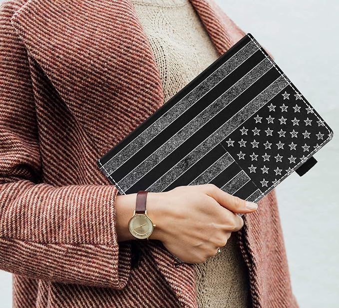 Case for All-New Kindle Fire HD 10/Fire HD 10 Plus Tablet 10.1 inch (11th Generation 2021 Released) - Slim PU Leather Cover with Auto Sleep Wake - American Flag