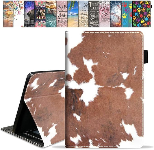 Case for Amazon Kindle Fire HD 10 &amp 10 Plus Tablet 10.1 (13th/11th Generation 2023/2021 Release) - Premium PU Leather Cover with Auto Sleep Wake - Brown Cow Print