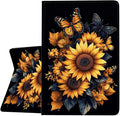 Case for Samsung Galaxy Tab A11 / Tab A9 8.7-Inch 2025/2023Slim Protective LeatherAuto Wake/SleepAdjustable Viewing Angle Stand.Sunflower Butterfly