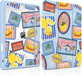 MEEgoodo Case for iPad 10.2 inchTablet Cases for iPad 9th Generation 2021/8th Gen 2020/7th Gen 2019 with Clear Acrylic Back Shell+Pencil Holder+Auto Wake/Sleep+Trifold Stand Retro Tropical Pattern