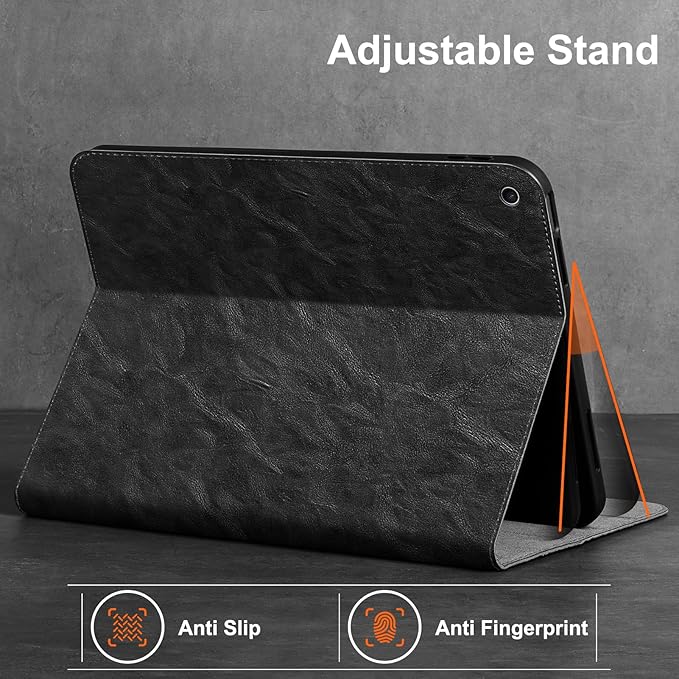 Gexmil Leather Case for iPad 10.2 Inch 9th/8th/7th Gen 2021/2020/2019Premium Cowhide Folio Cover with Auto Wake/SleepAdjustable Stand Vewing AngleAnti FingerprintPalm Grey