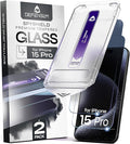 Defenslim for iPhone 15 Pro Privacy Screen Protector (2Pack) Easy Auto-Dust &amp Align Install Kit 6.1 Tempered Glass 9H Hardness Privacy Protection Case Friendly SpyShield