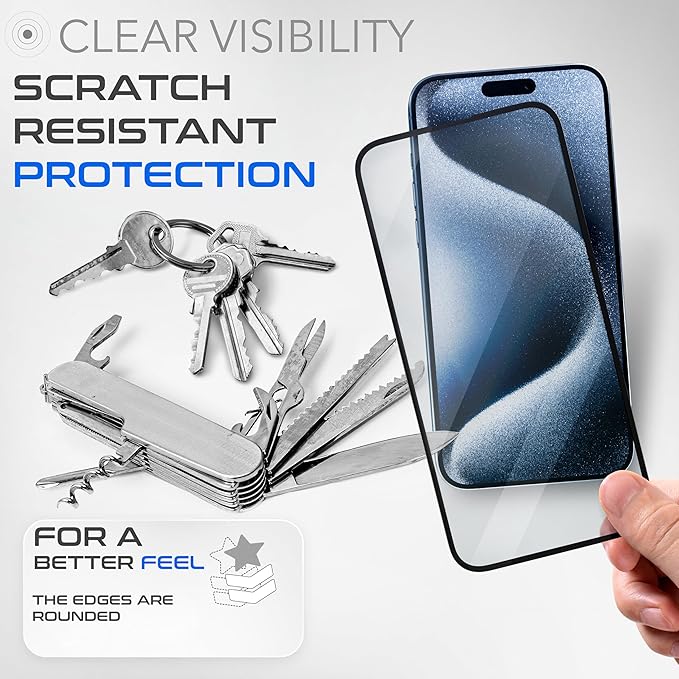 ROXX NEO Japanese 9H 3D Screen Protector (3-Pack) | Perfect Fit – Full Display Visibility | For iPhone 16 Pro | Smooth Rounded Edges | Extra Hardness | Crystal Clear | Scratch-Resistant | Shatterproof