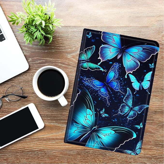 Blue Butterflies in Night Sky