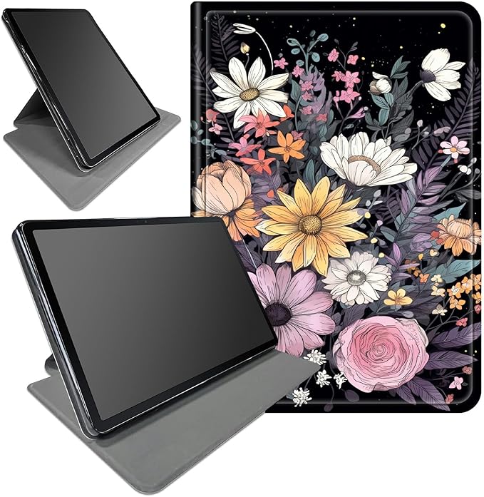 Case for Samsung Galaxy Tab S8 2022/Tab S7 2020 11 Inch (Model SM-X700/X706/T870/T875/T878) Many Flowers Theme 360 Degree Rotating Stand Smart Protective Cover for Samsung S7 Tablet