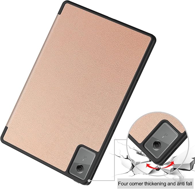 Case for Lenovo Idea Tab Plus 12.1 inch 2025 Model Shockproof Protective Cover with Kickstand Built-in Pen Slot &amp Auto Wake/Sleep Folio Matte TPU Smart Cover -Rose Gold