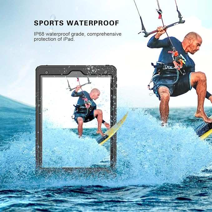 AICase iPad 7th Generation 10.2 9th /8th/7th Generation/iPad 10.2 2021/2020/2019 Waterproof Protective with Built-in Screen Protector Shock-Absorbing Bumper Dustproof Full-Body Case