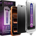 2 Pack Matte Privacy Screen Protector for iPhone 17 Pro 6.3 - Anti-Glare Anti-Spy Tempered Glass 9H Scratch Resistant Smooth Responsive Touch &amp Easy Installation
