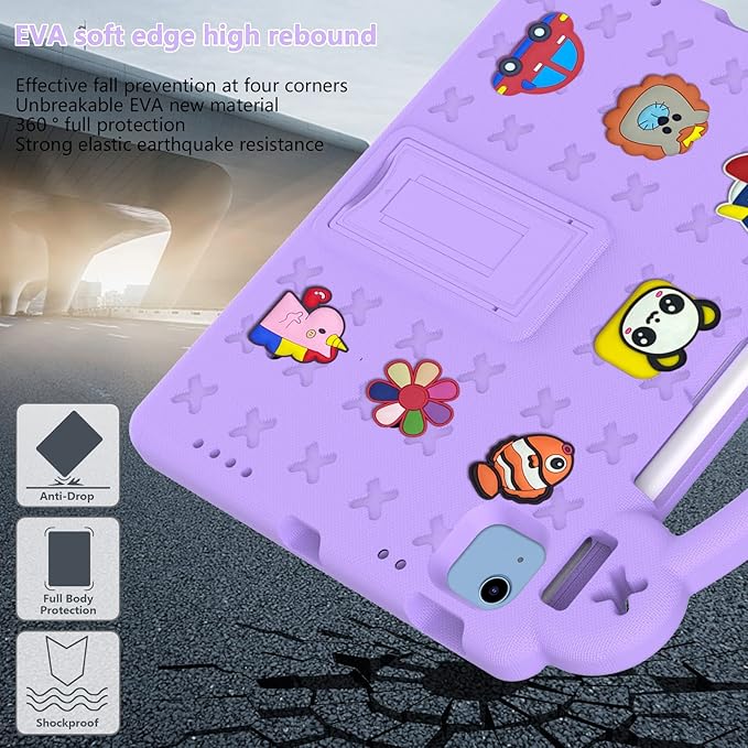 Compatible with Honor Pad X8 Pro 11.5(2023)/Honor Pad X9 Tablet Case Lightweight Shockproof Protective Case with Shoulder Strap &amp Stand Handle for Girl Kid Gift Light Purple