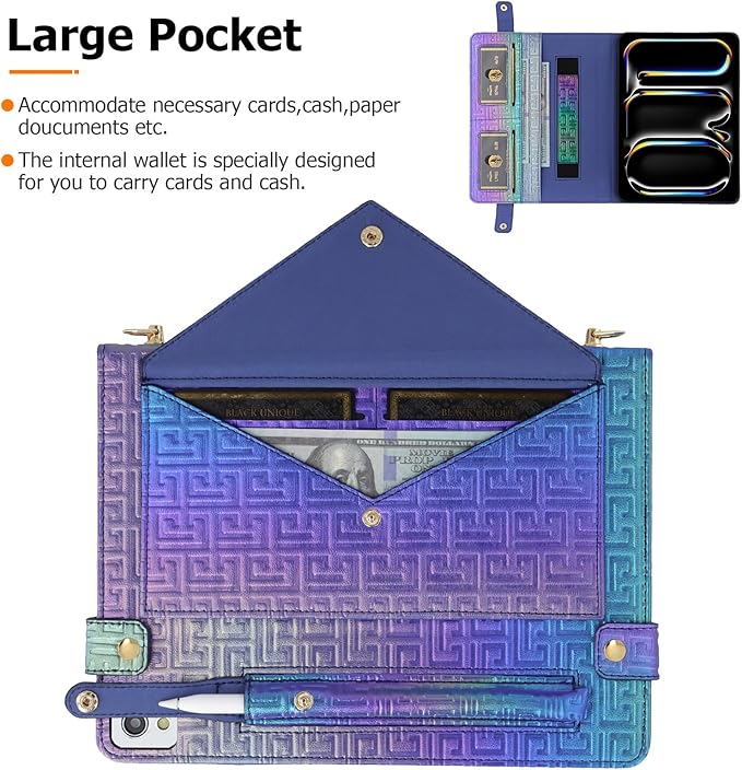 Dteck for iPad 9th/8th/7th Generation Case 10.2Luxury Sparkle PU Leather Kickstand Case with Pencil Holder Shoulder Hand Strap Card Slots Shockproof Protective Magnetic Pocket Wallet CaseDarkblue
