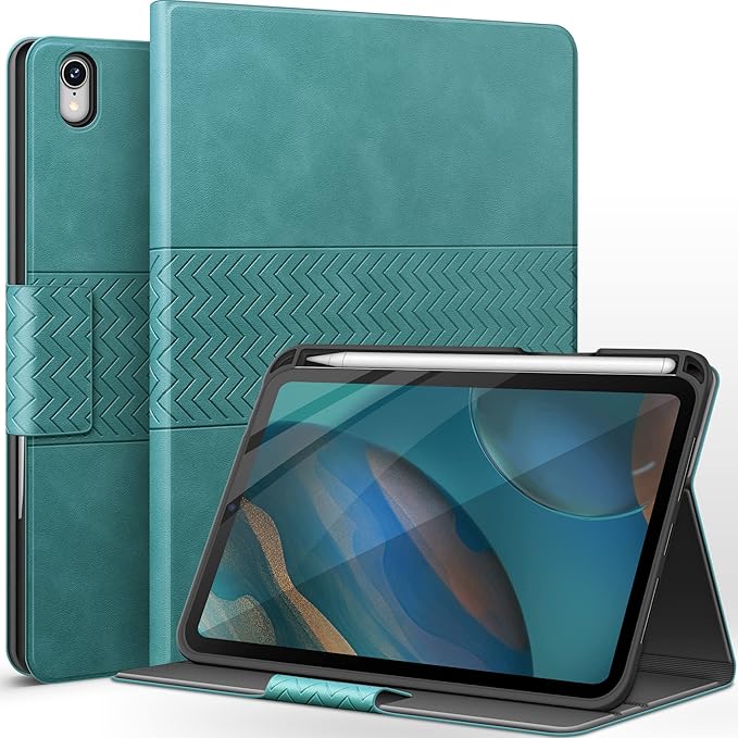 auaua Case for iPad mini 7 (A17 Pro 2024) / iPad mini 6 Case (2021) 8.3 inch with Pencil Holder Multiple Viewing Angles Magnetic Closure Auto Sleep/Wake (Green)