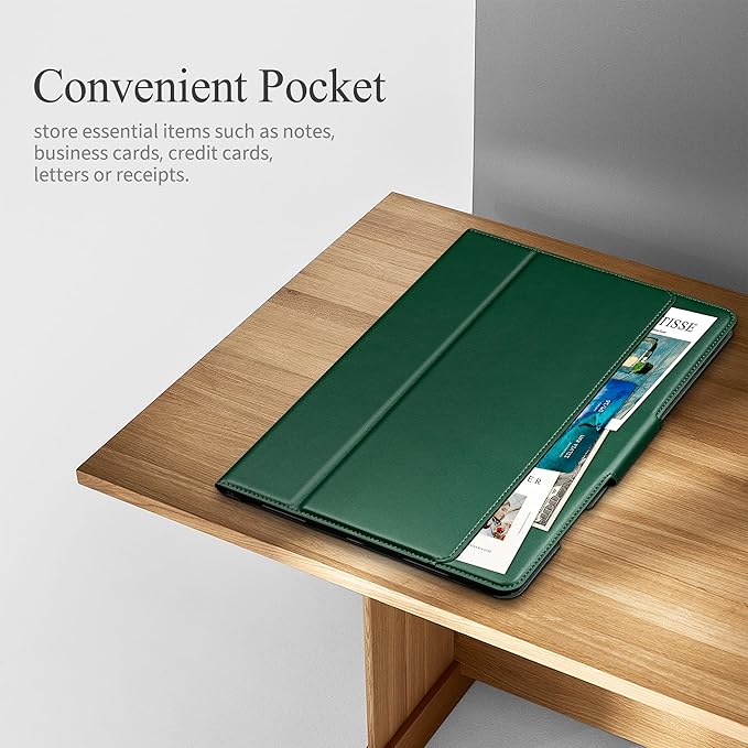auaua Case for iPad Pro 11 Inch (M5/M4) 2025/2024 with Pencil Holder and Pocket Multiple Angles Viewing Magnetic Closure Auto Sleep/Wake (Green)
