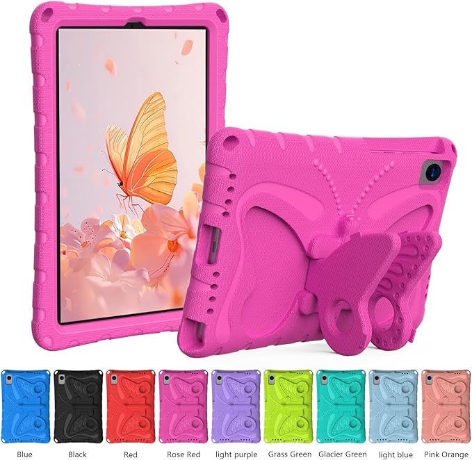 YEMENGHUA Heavy Duty Protection Compatible with Samsung Galaxy Tab S5e 10.5 (2019) SM-T720Lightweight EVA Kid Friendly Shockproof Protective CaseShoulder Strap Case Butterfly Kids Case(Rose red)