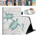 Case for Amazon Fire HD 10 &amp Fire HD 10 Plus Tablet (11th Generation 2021 Release) - Premium PU Leather Cover with Auto Sleep Wake Sea Turtle on Rustic Wooden Board