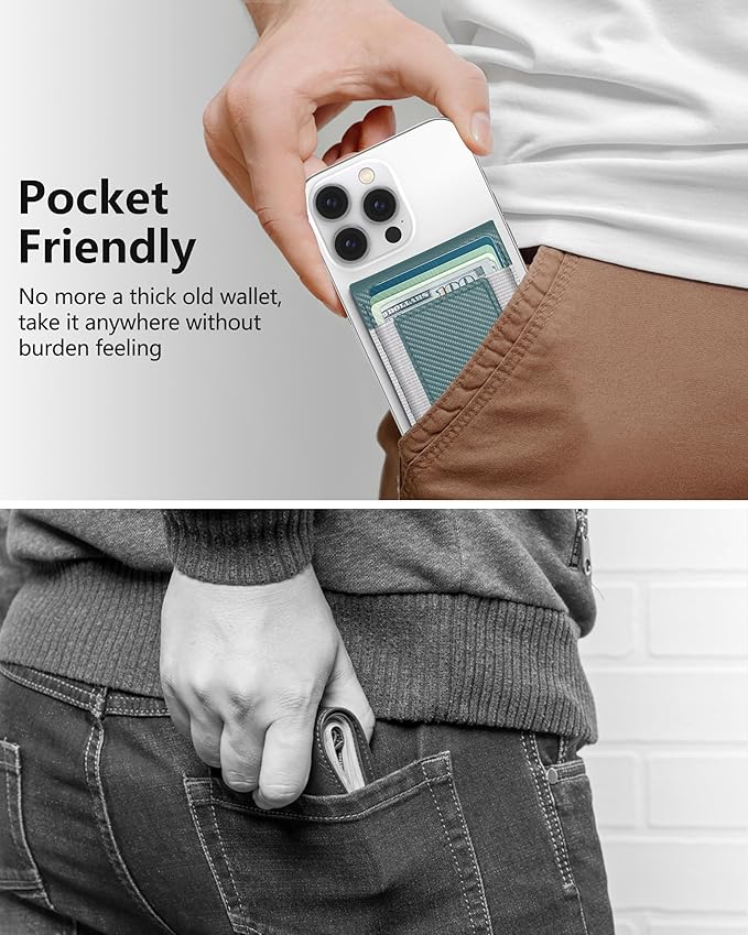 ExtreLife For Magsafe Wallet Adjustable Stand and Open ID Window Magnetic Wallet for iPhone 17/16/15/14 Pro Max/14 Pro/14/14 Plus/13/12 Series 9 Cards Green