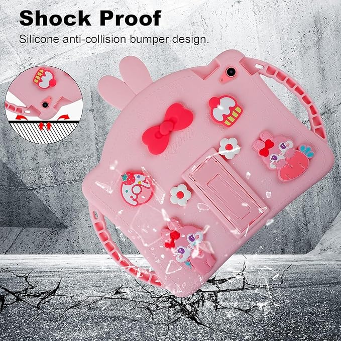 for iPad 6th/ 5th Generation 9.7inch 2018/2017 Case for Kids Girls with Kickstand Strap Wallet Soft Protective Tablet Cover for iPad Air 2nd Generation iPad Pro 2016 (Pink)