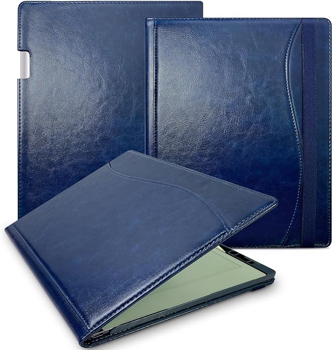 E NET-CASE Case for Remarkable 2 Tablet 10.3 inch (2020 Released) - New Business Design Upgraded Leather Cover for Remarkable 2 Digital Paper with Stand &amp Pen Holder (Deep Blue)
