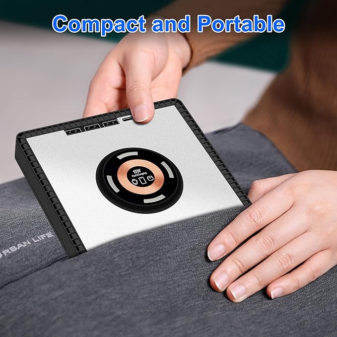 BUNUD External DVD Drive with Wireless-Charger: USB CD Burner &amp 15W Fast Charging for iPhone 17 16 15 14 13 12 Series - External DVD Player for Laptop Mac Apple Windows with SD/TF/3 USB Ports