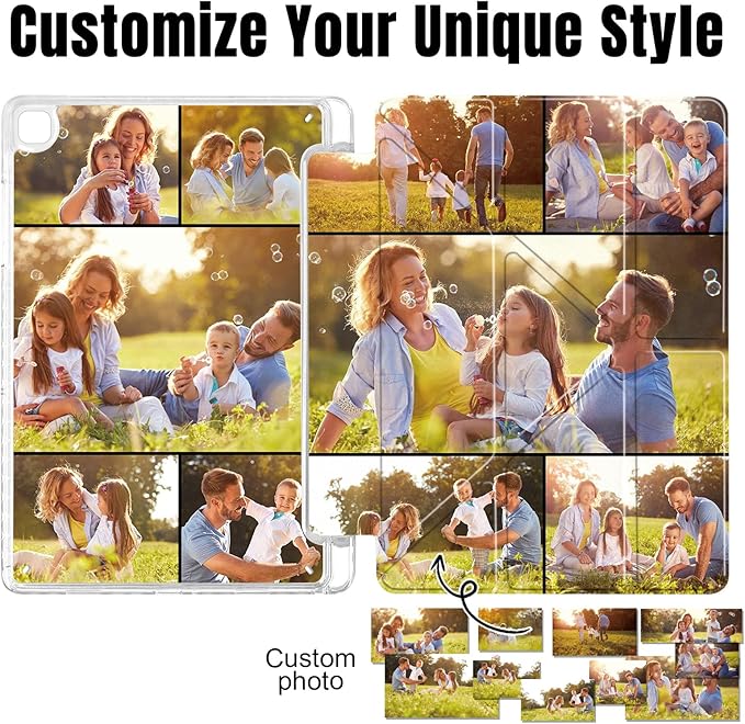 Custom Pictures Personalized Case for Samsung Galaxy Tab S6 Lite 10.4 inch(2024) Built-in Pencil Holder Customized Photo Galaxy Tablet Case with Shockproof Protective Cover Clear PC Back Shell