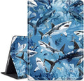 Case for iPad Air 13-inch (M3) 2025 (M2) 2024 -Slim Smart PU Leather Adjustable Stand Protective Cover with Auto Wake/SleepA School of Sharks