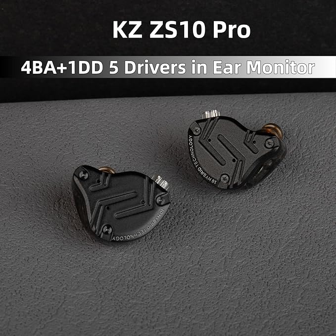 KZ ZS10 PRO in Ear Monitor Headphones 4BA+1DD 5 Hybrid Driver Gaming Earbuds Wired Earphones HiFi Clarity Sound Immersive Bass IEMs for Gaming Musician Singer Audiophile (Purple Without Microphone)