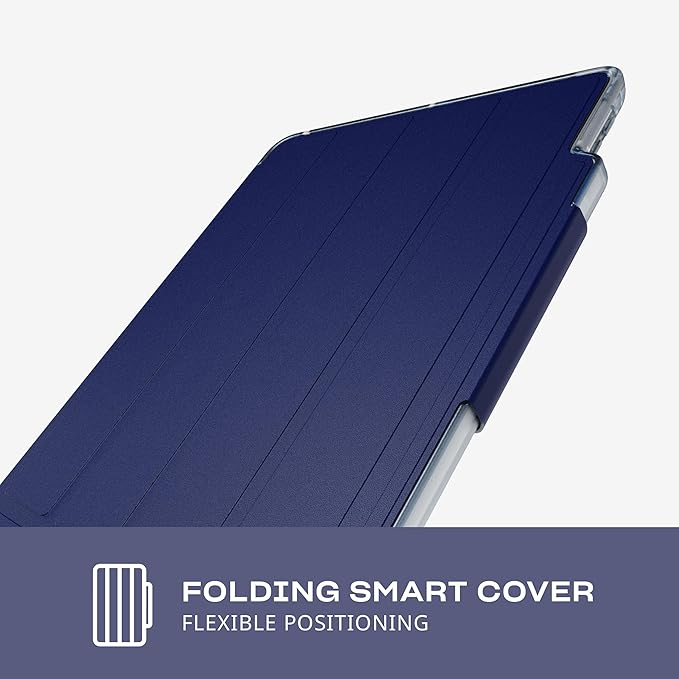 Tech21 EvoFolio case for iPad 7th/8th/9th Gen - Impact Protection iPad case with Multi-Angle Viewing Wake/Sleep Cover - Blue