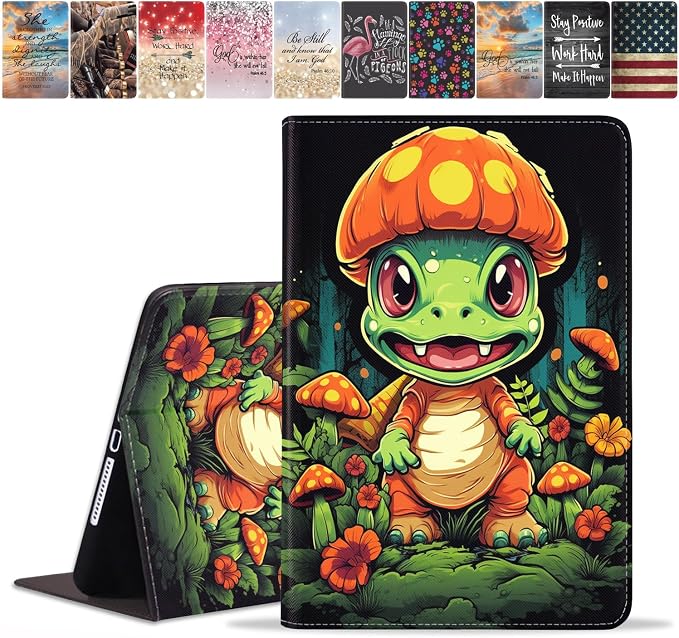 Cute Little Dinosaur and Mushroom