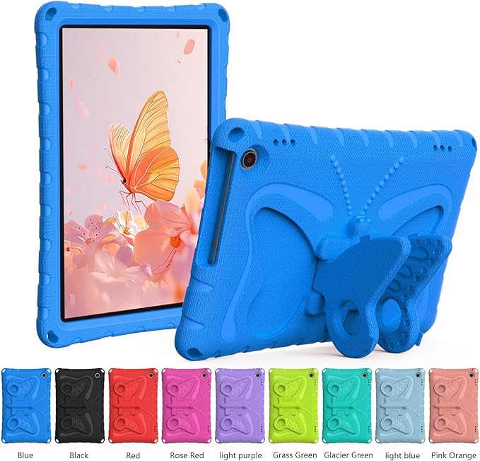 Kids Case Compatible with Kindle Fire HD 10 Tablet (13th/11th Generation 2023/2021 Release) Lightweight Shockproof Case EVA Foam Cover with Shoulder Strap &amp Stand Cover for Boys Girls(Blue)