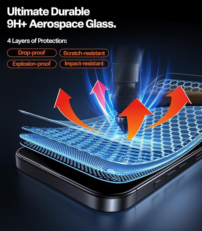 TORRAS OrigArmor Lite for iPhone 17 Pro Screen Protector [100% Anti Reflection ＆ Anti Glare] Military-Grade Shatterproof 9H+ Tempered Glass Anti-Scratch Screen Protector 17 Pro 6.3 1-Pack