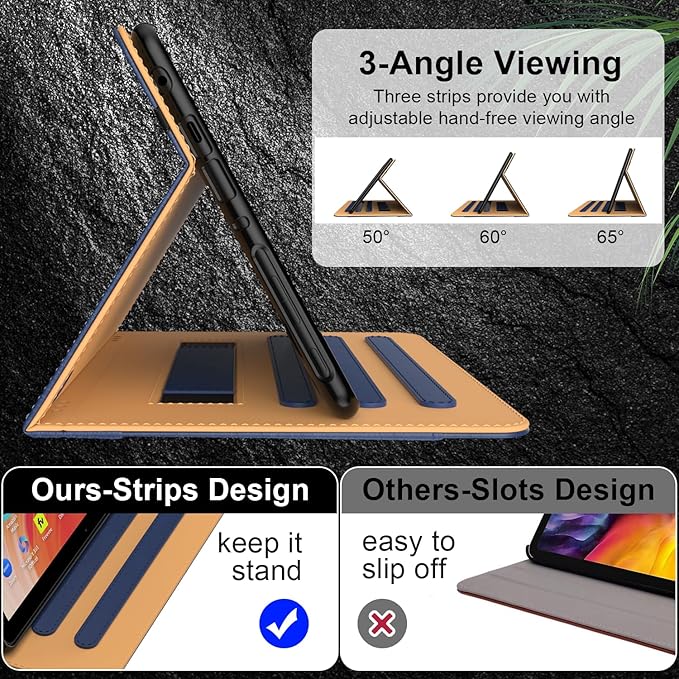 Grifobes Case 8/8 Plus [Only for 2024/2022/2020 Released 12th/10th Generation] Premium PU Leather Folio Stand Smart Auto Wake/Sleep Cover with Built-in Stylus Holder/Pocket Royal Blue