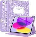 Supveco Case for iPad (A16) 11th Generation 11 inch (2025)iPad 10th Generation 10.9 inch (2022) with Pencil Holder-[Auto Wake/Sleep]Premium Folio Stand Case with Soft TPU Back Cover-Lilac Book