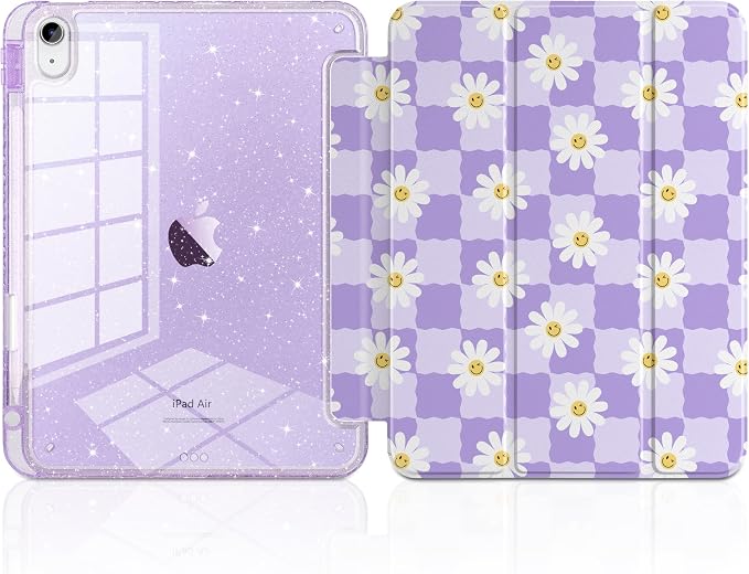 Cool Flower & Purple Checkerboard
