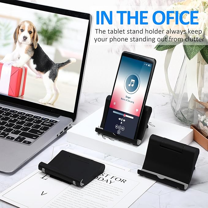Wenqik 36 Pcs Cell Phone Stands Foldable Tablet Mobile Stand Adjustable Multi Angle Tablet Holder Compatible with Phone 15 14 13 12 11 Pro Xs Xs Max XR 8(Black)