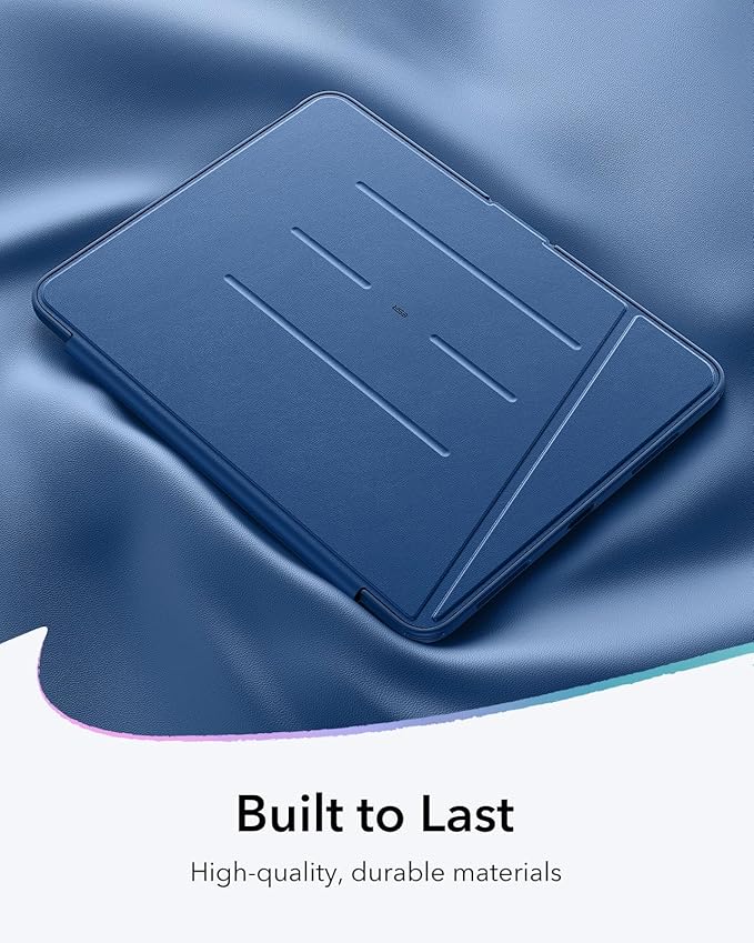 ESR for iPad Air 11 Inch Case M4/M3/M2 (2026/2025/2024) iPad Air 5th/4th Gen Case (2022/2020) Vertical Stand Cover Multi Stand Angles Ultra-Stable Cover with Pencil Holder Flip Series Blue