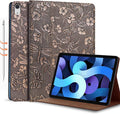 Gexmil Leather Case for iPad Air 11 Inch M4/M3/M2 (2026/2025/2024)iPad Air 10.9 Inch 5th/4th Generation 2022/2020 Top Grain Leather Cover Auto Sleep/Wake Adjustable StandButterfly Pattern