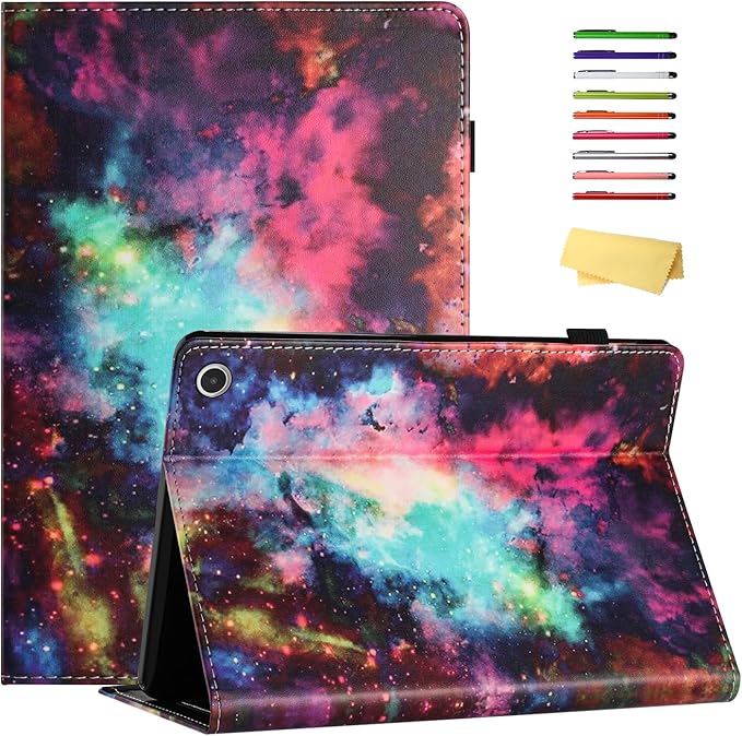 Case for Amazon Kindle Fire Max 11 Tablet (13th Generation2023 Release) 11 with Pencil Holder &amp Folio Stand Magnetic Smart PU Leather Shockproof Cover [Auto Sleep Wake] Rainbow Galaxy Sky
