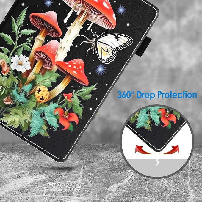 Mushrooms and Butterfly