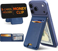 ExtreLife For Magsafe Wallet with Money Clip Strongest Magnetic Wallet for iPhone 17/16/15/14/13/12 Series Adjustable Stand ID Window 5 Card Holder RFID Blocking Not for 13/12 Mini Navy Blue