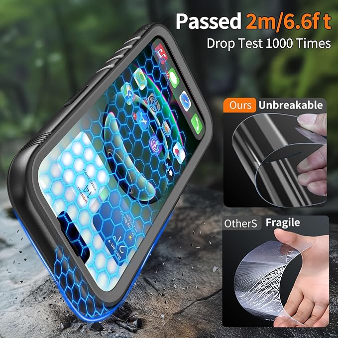 Cozycase for iPhone 14 Waterproof Shockproof Dustproof Case - Heavy Duty/360 Full Body/Military Grade/Protective/Rugged 【8FT Drop Proof | IP68 Underwater】 Built in Screen/Camera Protector with Lanyard