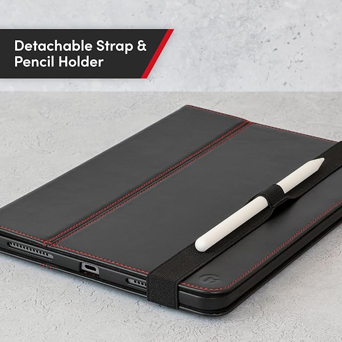 Casemade Real Leather Case Compatible with iPad Pro 11” 1st/2nd/3rd/4th Gen (2018/2020/2021/2022) - Full-Grain Leather Cover Auto Sleep/Wake Dual Stand Position (Black)