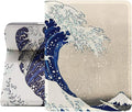 Berkin Arts Compatible with iPad Pro 12.9 Inch 2022(6th Gen) Case/2021(5th Gen) Case Folio Case Premium Leather Cover Ukiyo-e Japanese Style (The Great Wave by Hokusai)