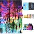 Smart Case for Amazon Fire HD 10 13th/11th Gen Fire HD 10 Plus(Pro) 2021/2023 Techcircle Slim Folio Stand Magnetic Flip Cover with Card Slots+Pen Holder Auto Sleep/Wake Colorful Forest