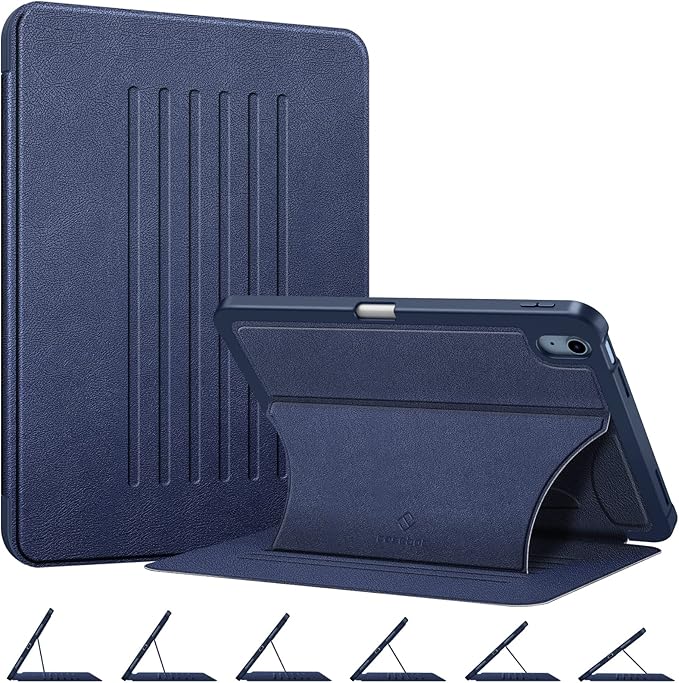 Fintie Magnetic Stand Case for iPad (A16) 11th Generation 11 Inch (2025) iPad 10th Generation 10.9 Inch (2022) - Multiple Angles Shockproof Rugged Soft TPU Cover with Pencil Holder Navy