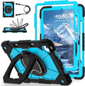 WESOROL for iPad Air 13 Inch Case M3/M2 2025/2024 with Pencil Holder/Screen Protector/360° Rotating StandMilitary Grade Shockproof Cover for iPad Air Case 13 Inch Black Blue
