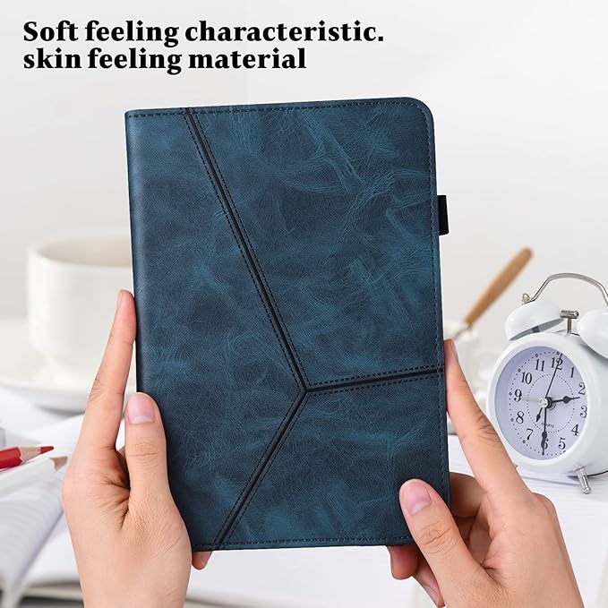 Case for Amazon Kindle Fire Max 11 Case (13th Generation 2023 Release) 11PU Leather Folio Stand Stylish Solid Color Stripe Stand Cover for Fire 11 Tablet - Blue