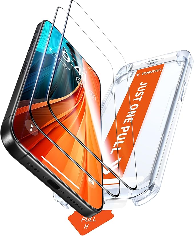 TORRAS 2-Pack for iPhone Air Screen Protector [12Ft Military-Grade Shatterproof] [9H+ Aerospace Tempered Glass] Anti-Scratch Full Coverage Fit