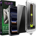 2 Pack Anti-Spy Privacy Screen Protector for iPhone 17 Pro (6.3-Inch)9H Tempered GlassFull CoverageAnti-FingerprintAuto Dust RemovalBubble-FreeEasy Installation