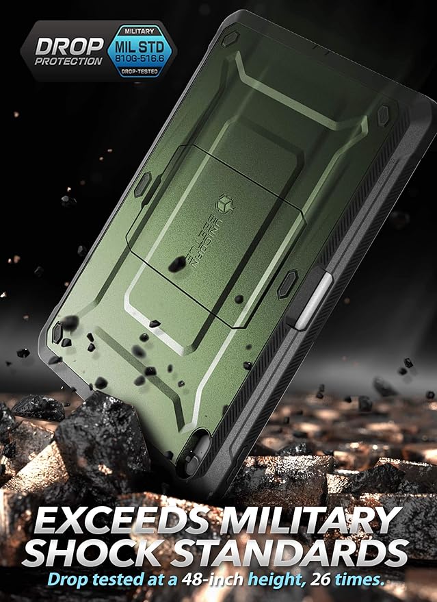 SUPCASE Unicorn Beetle Pro Series Case Designed for iPad Air 4 (2020) 10.9 Inch with Pencil Holder &amp Built-in Screen Protector Full-Body Rugged Heavy Duty Case (Green)