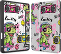 Mektron Printed Case for iPad 10.2 Inch 2021/2020/2019 for iPad 9th/8th/7th Generation Case Buit in Pencil Holder with Shockproof Cover Clear Shell + Trifold Stand + Auto Wake/Sleep Cool Dinosaur